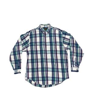 Vintage Eddie Bauer Plaid Flannel Button-Up